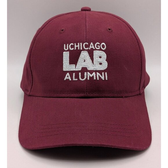 University of Chicago UCHICAGO LAB Alumni Hat Cap Adjustable Strap Back Maroon - Picture 2 of 5